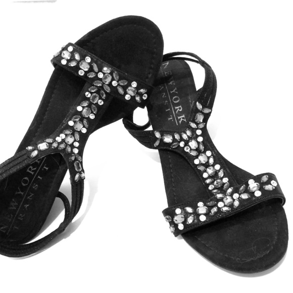 🌺🌺 SALE!! New York Transit/Rhinestone blk sandal - Picture 2 of 7